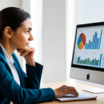 A focused professional in a modest business casual outfit, fully clothed, sitting at a minimalist desk in a sunlit home office. On the desk, a laptop displays complex financial charts and an open notebook, symbolizing financial education and growth. A small, healthy potted plant sits beside the laptop, representing compound interest. The person looks thoughtfully at the screen, an expression of understanding and empowerment on their face. Professional photography, high-resolution, sharp focus, vibrant colors, perfect anatomy, correct proportions, natural pose, well-formed hands, proper finger count, natural body proportions, safe for work, appropriate content, fully clothed, family-friendly.