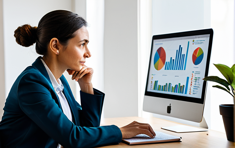 A focused professional in a modest business casual outfit, fully clothed, sitting at a minimalist desk in a sunlit home office. On the desk, a laptop displays complex financial charts and an open notebook, symbolizing financial education and growth. A small, healthy potted plant sits beside the laptop, representing compound interest. The person looks thoughtfully at the screen, an expression of understanding and empowerment on their face. Professional photography, high-resolution, sharp focus, vibrant colors, perfect anatomy, correct proportions, natural pose, well-formed hands, proper finger count, natural body proportions, safe for work, appropriate content, fully clothed, family-friendly.