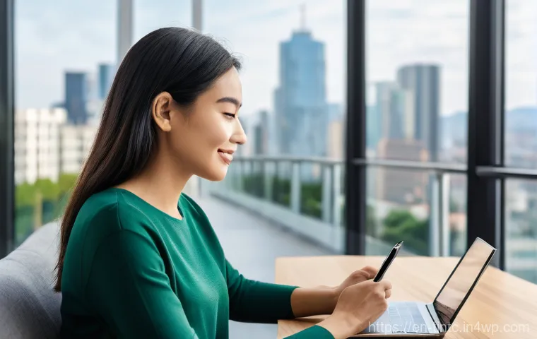 금융 독립을 위한 개인업무 관리 전략 - **Prompt:** A young professional, male or female, in a clean and bright modern home office, looking ...