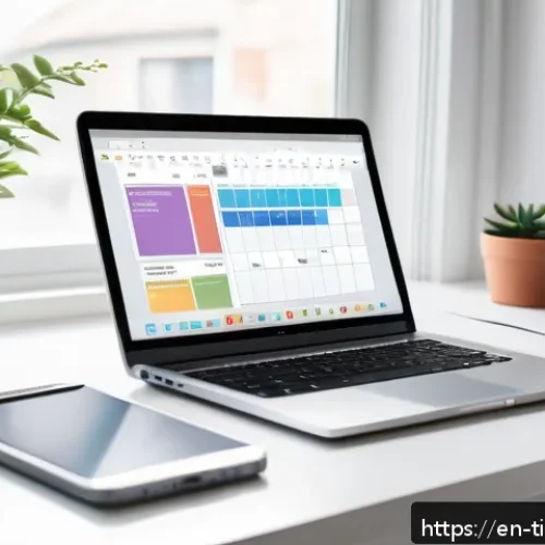 Home 30 금융 독립을 위한 여가 시간 활용 방법 - A modern, minimalist home office scene showcasing a tidy desk with a laptop displaying automation wo...